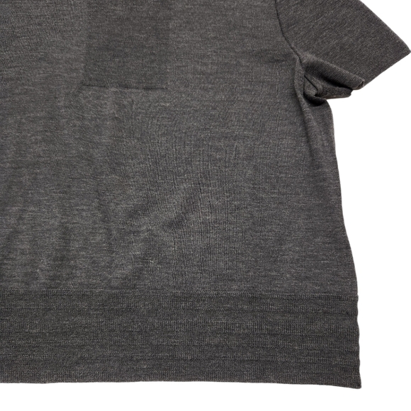 St. John Wool Sweater Short Sleeve Charcoal Gray, Size Large - Picture 6 of 16